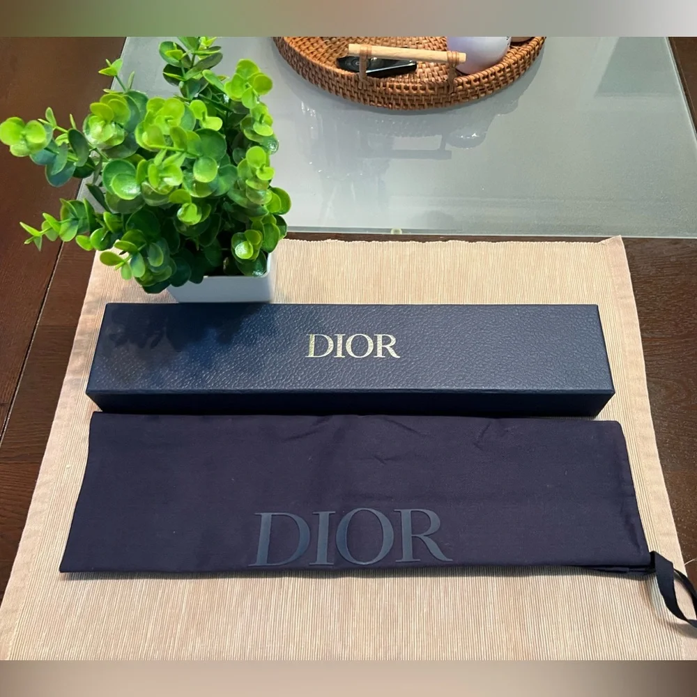Dior Navy Box and Black Pouch Set